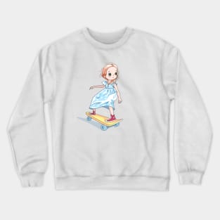 Copy of Cute girl with soft toy rabbit Crewneck Sweatshirt